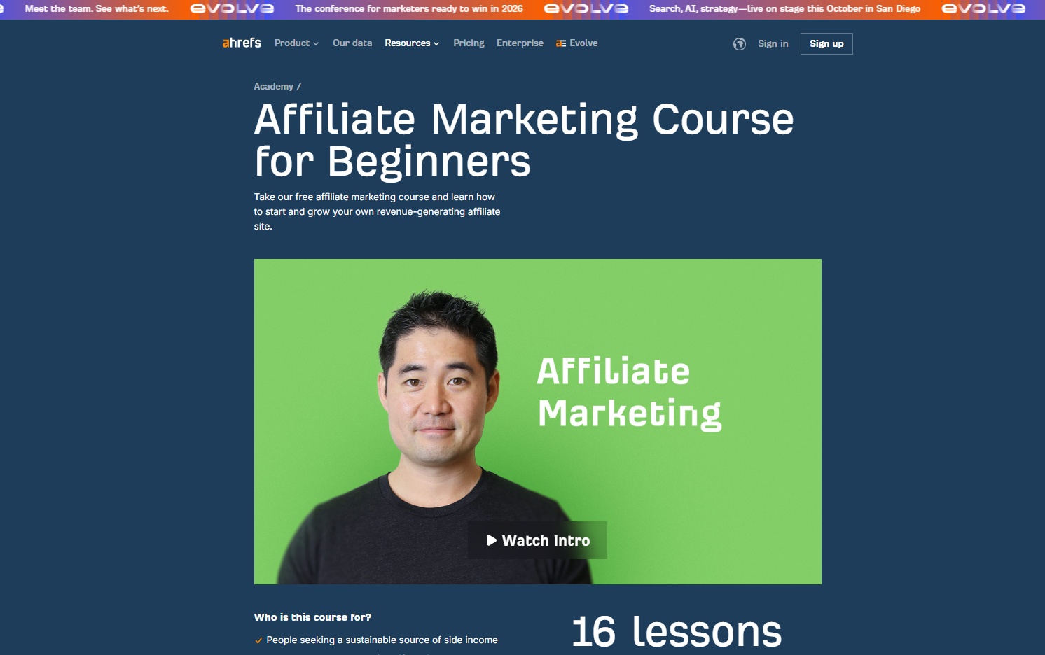 Ahrefs Academy: Affiliate Marketing Course