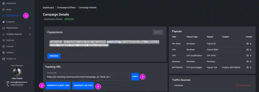 Tracknow Campaign Details