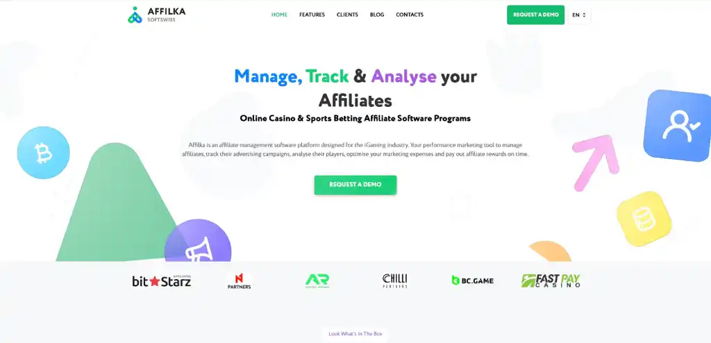 Affilka affiliate management interface