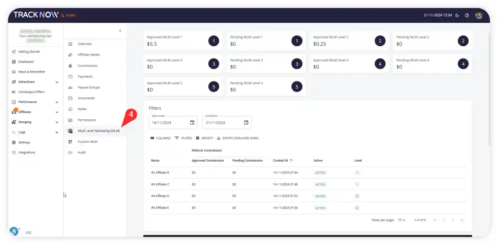 MLM Dashboard