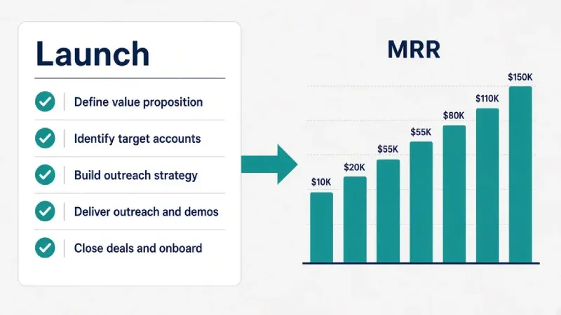 Checklist roadmap for launching a SaaS startup affiliate program leading to MRR growth